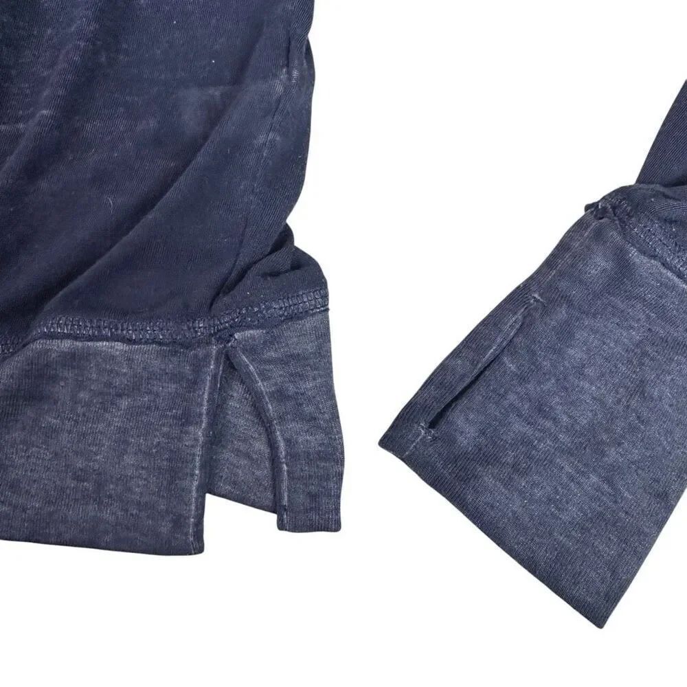 Athleta Women's XS Sugar Rush Blue Heathered Hoodie Sheer Top - Picture 7 of 8